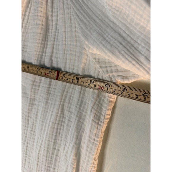 Xirena long sleeve white cotton blouse boho peasant sz L - Picture 6 of 11